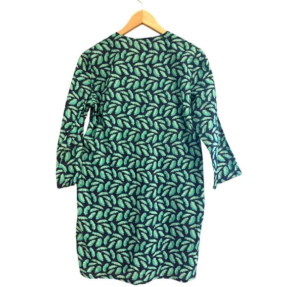 Charleston Shoe Company Swim Cover Up Cotton Leaf Print Tunic Dress Size M - Picture 5 of 9